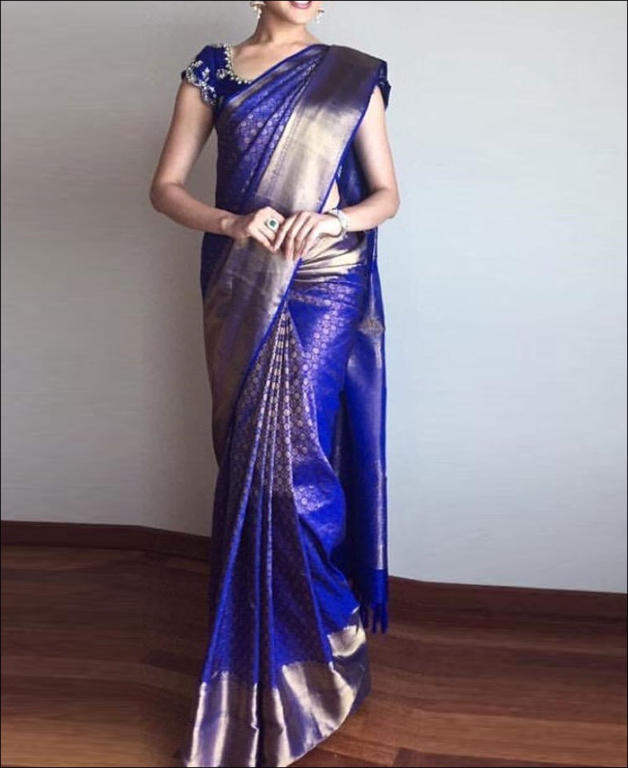 Buy Royal Blue Saree Online In India - Etsy India