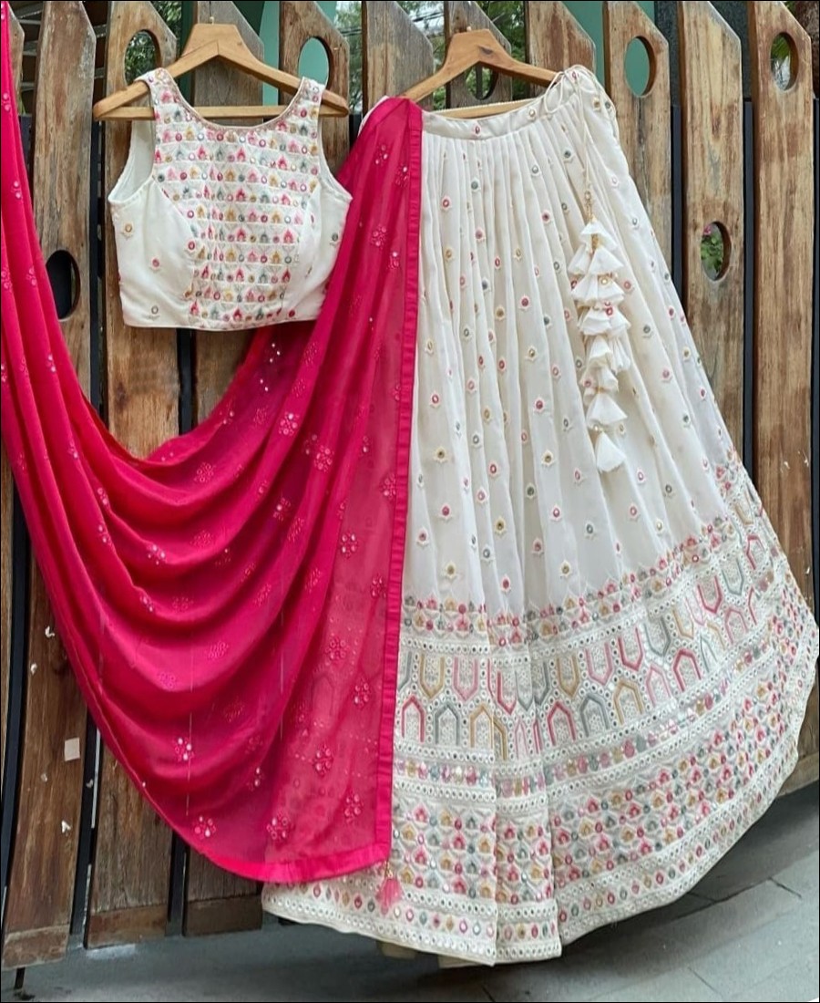 RE - Designer Thread Embroidery with Sequence Work Lehenga Choli