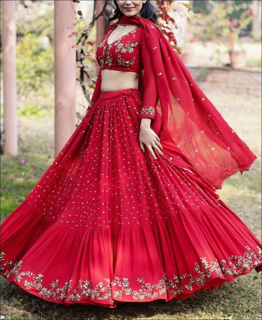 Floral Cotton And Net Party Wear Lehenga Choli-anthinhphatland.vn