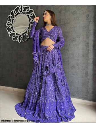 RE - Purple Colored Party Wear Designer Lehenga Choli